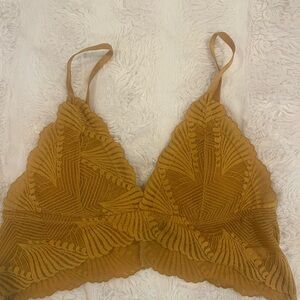 Elegant Mustard Lace Bralette